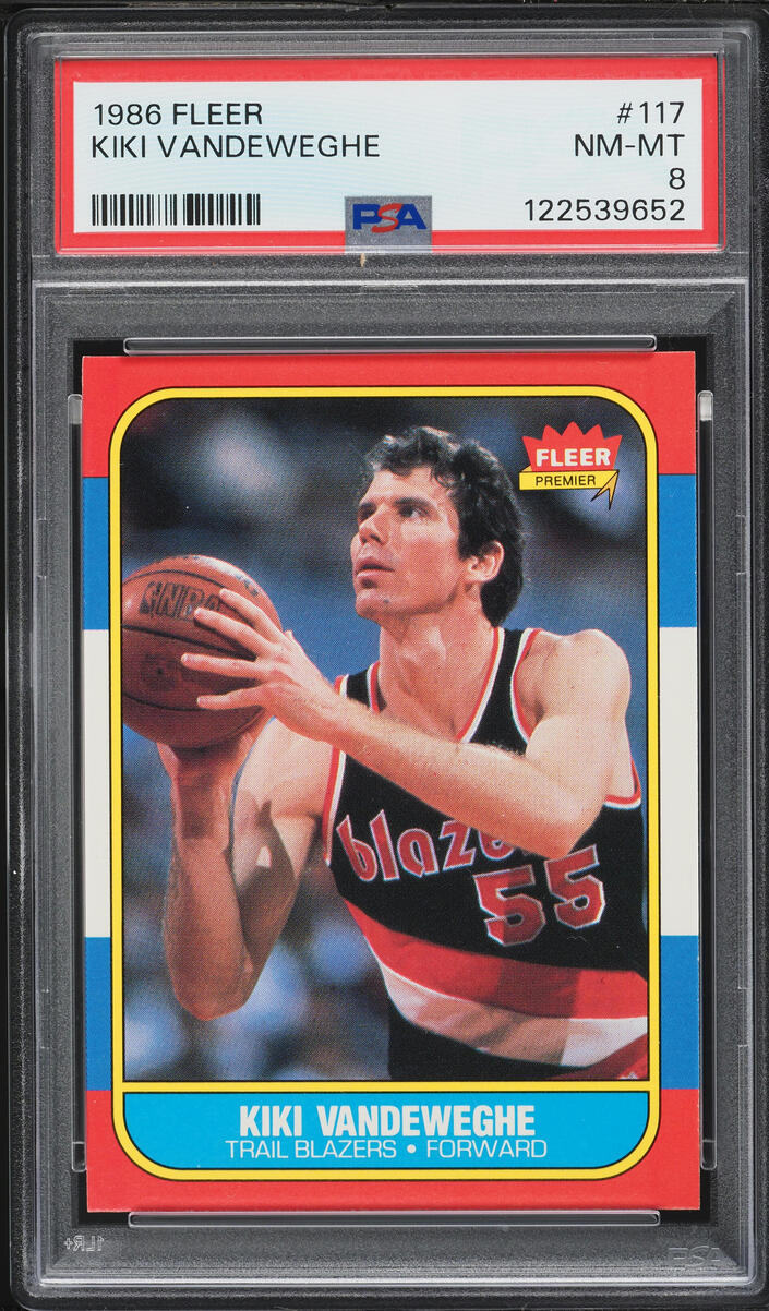 1986 Fleer Basketball Kiki Vandeweghe #117 PSA 8 NM-MT - Photo 1