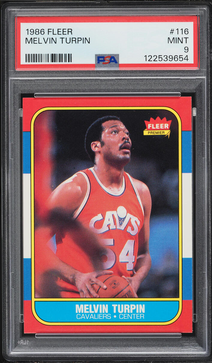 1986 Topps Basketball Melvin Turpin ROOKIE #116 PSA 9 MINT - Photo 1