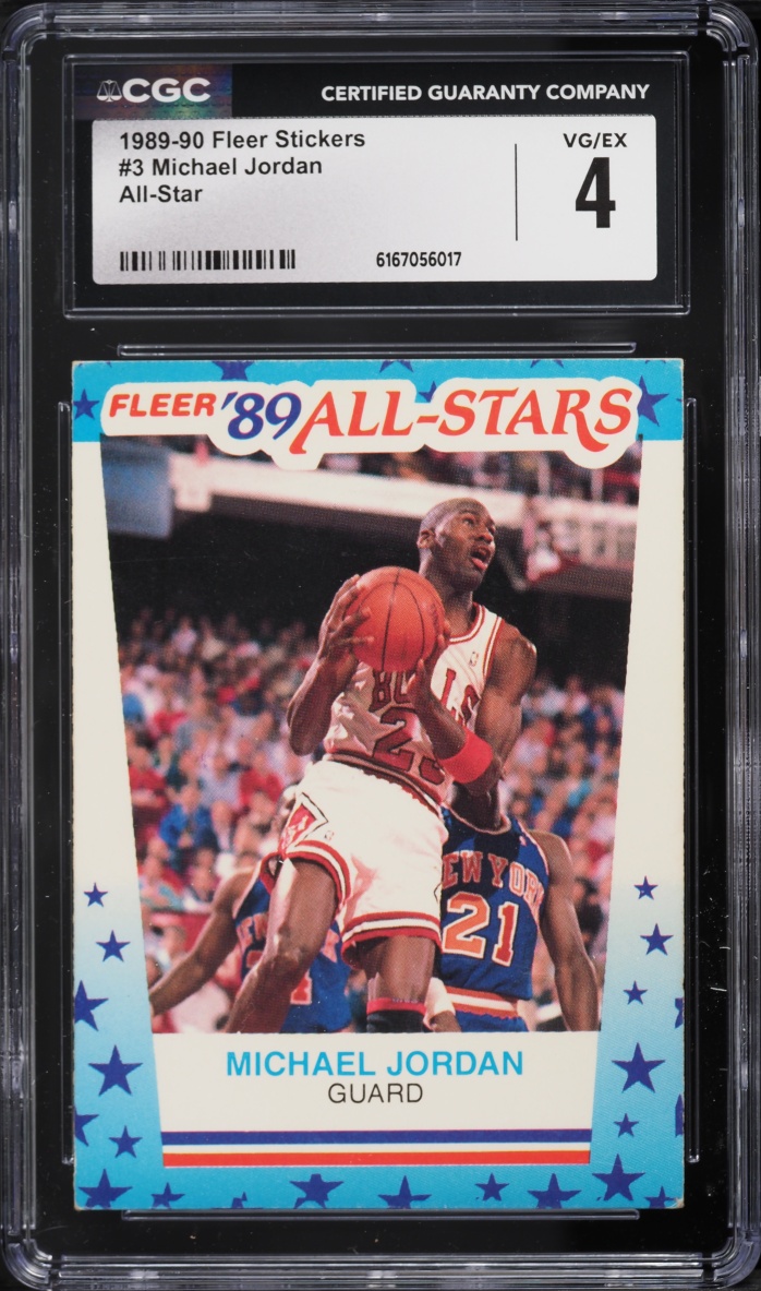 1989 Fleer Stickers All-Star Michael Jordan #3 CGC 4 VGEX