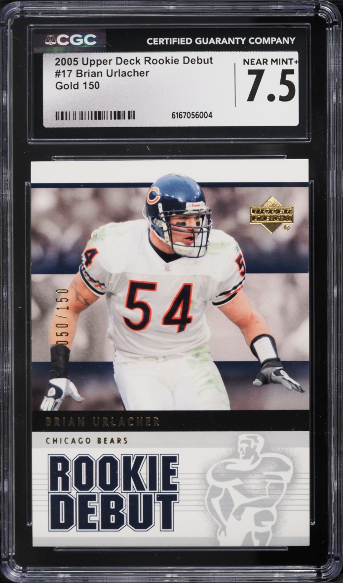 2005 Upper Deck Debut Gold Brian Urlacher ROOKIE /150 #17 CGC 7.5 NRMT+