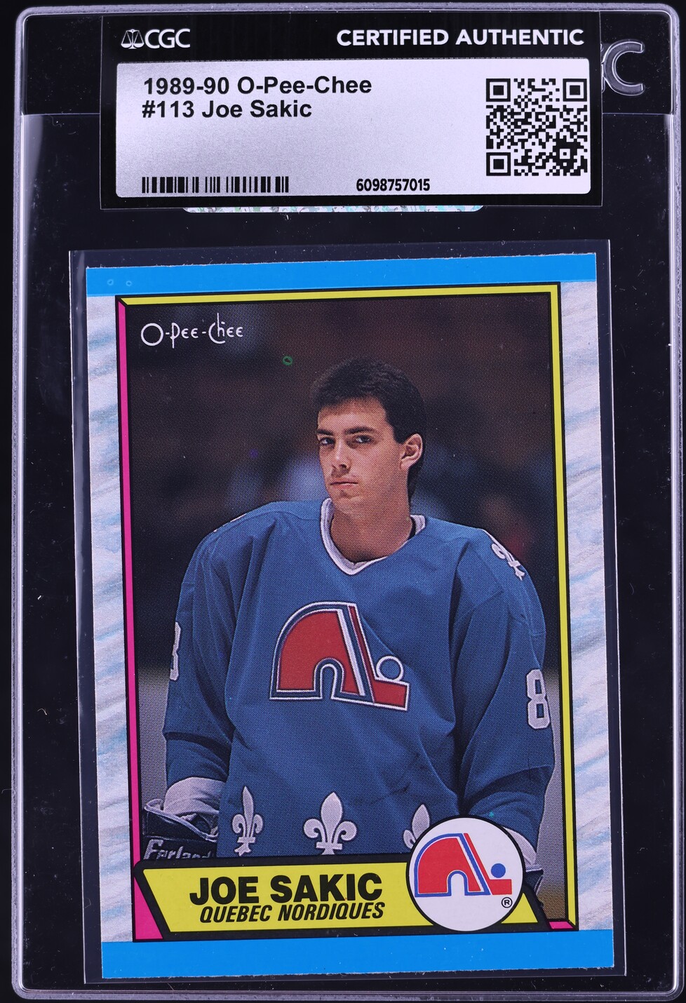 1989 O-Pee-Chee Hockey Joe Sakic ROOKIE #113 CGC AUTH
