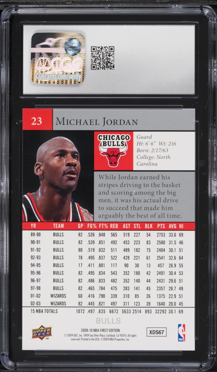 2009 Upper Deck First Edition Michael Jordan #23 CGC 9 MINT