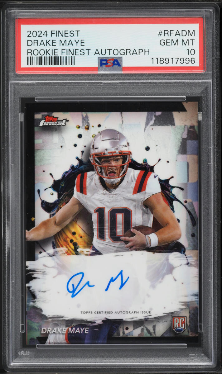 2024 Finest Football Drake Maye ROOKIE AUTO #RFADM PSA 10 GEM MINT
