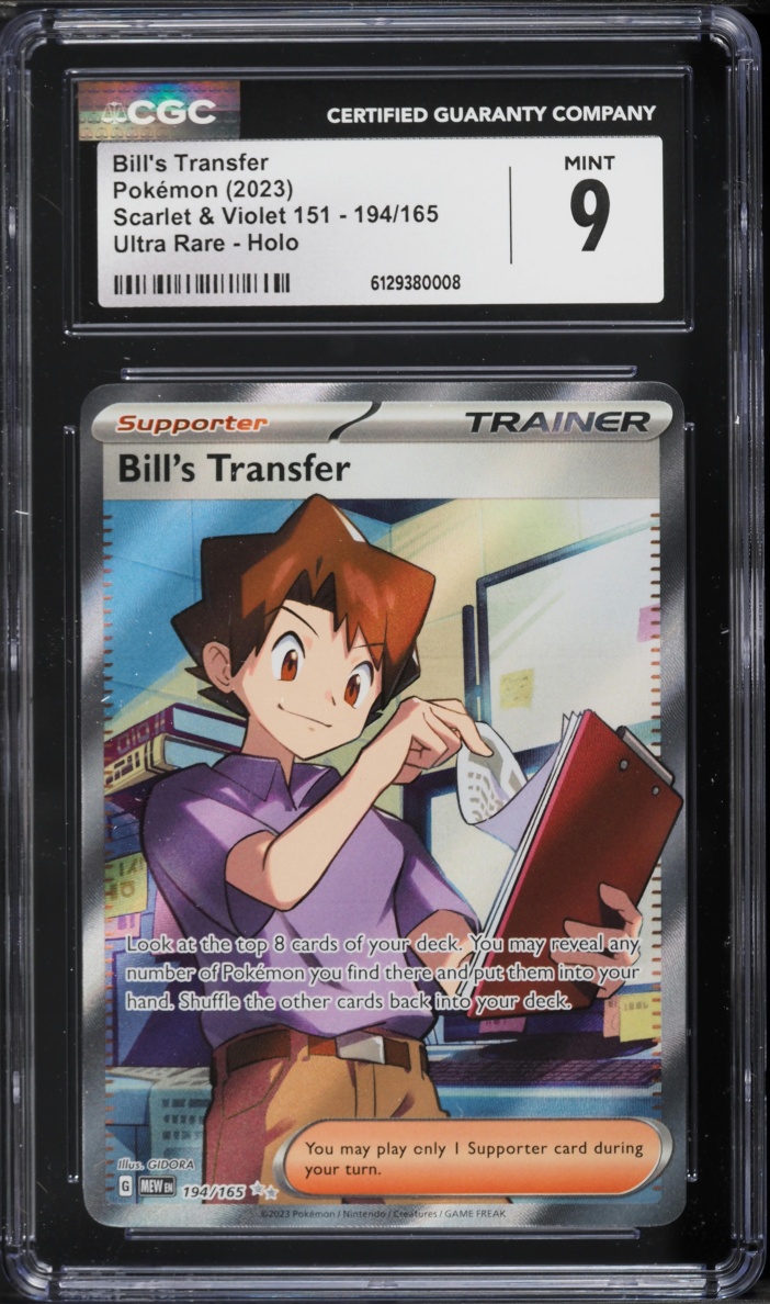 2023 Pokemon Scarlet & Violet 151 Full Art Bill's Transfer #194 CGC 9 MINT