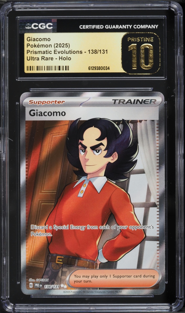 2025 Pokemon Scarlet & Violet Prismatic Evolutions Full Art Giacomo #138 CGC 10 PRISTINE
