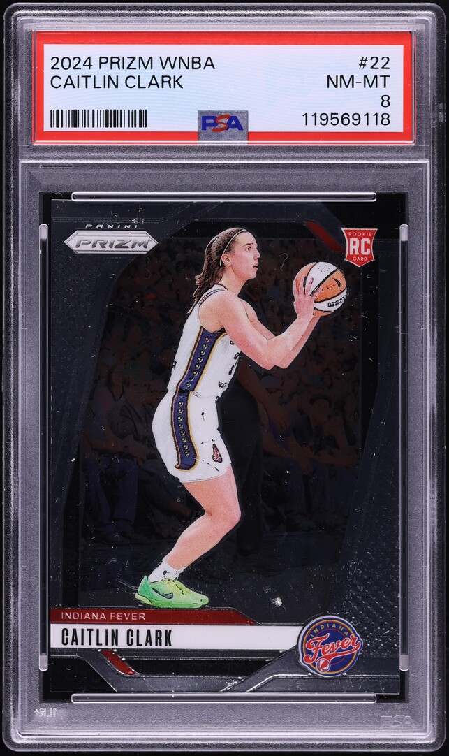 2024 Panini Prizm WNBA Caitlin Clark ROOKIE #22 PSA 8 NM-MT - Main Image