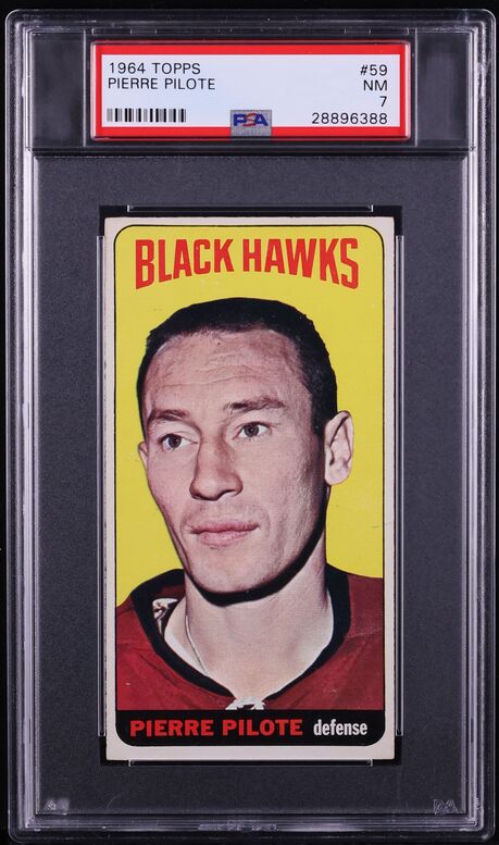 1964 Topps Hockey Pierre Pilote #59 PSA 7 NRMT