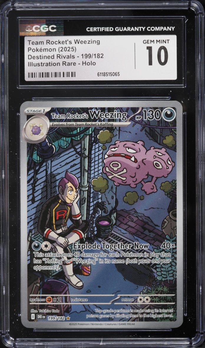 2025 Pokemon Scarlet & Violet Destined Rivals IR Team Rocket's Weezing #199 CGC 10 GEM MINT