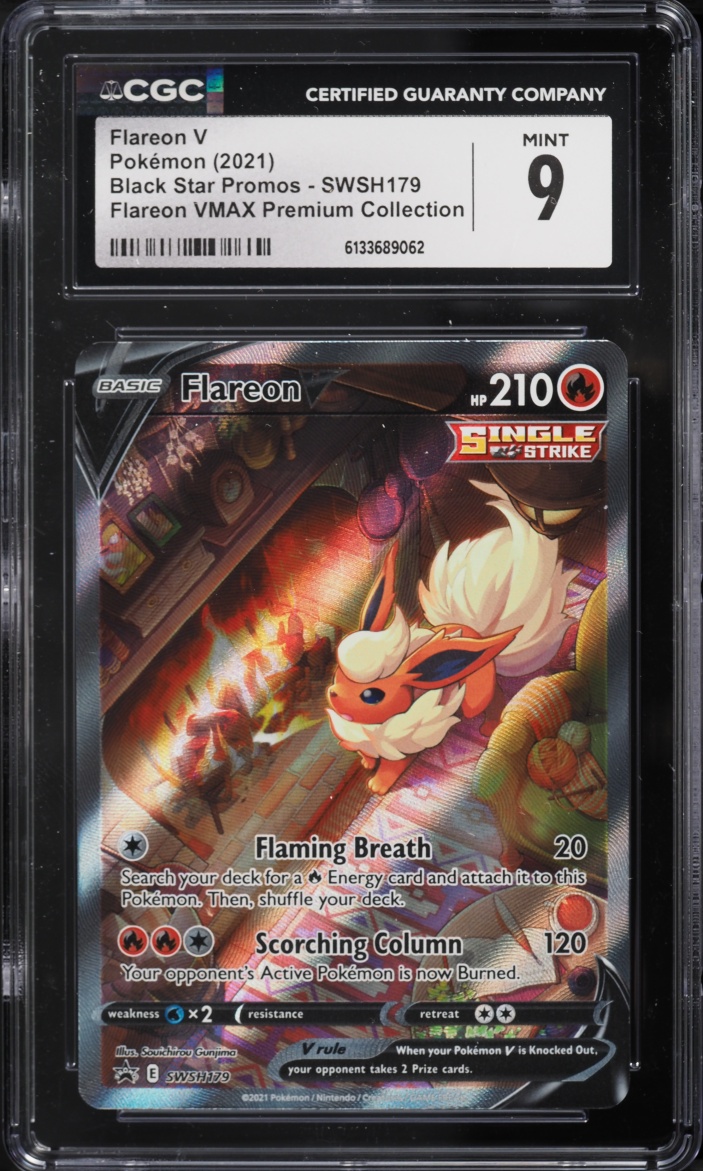 2021 Pokemon Sword & Shield Promo VMAX Premium Full Art Flareon V #SWSH179 CGC 9 MINT