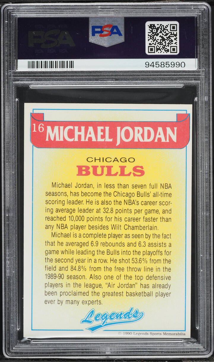 1990 Legends Magazine Insert Hand Cut Michael Jordan #16 PSA 8 NM-MT