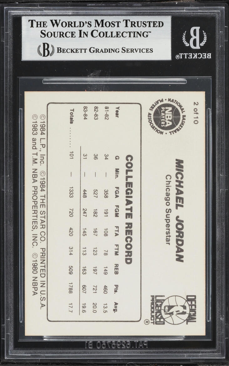 1986 Star Basketball Michael Jordan ROOKIE #2 BGS 8 NM-MT