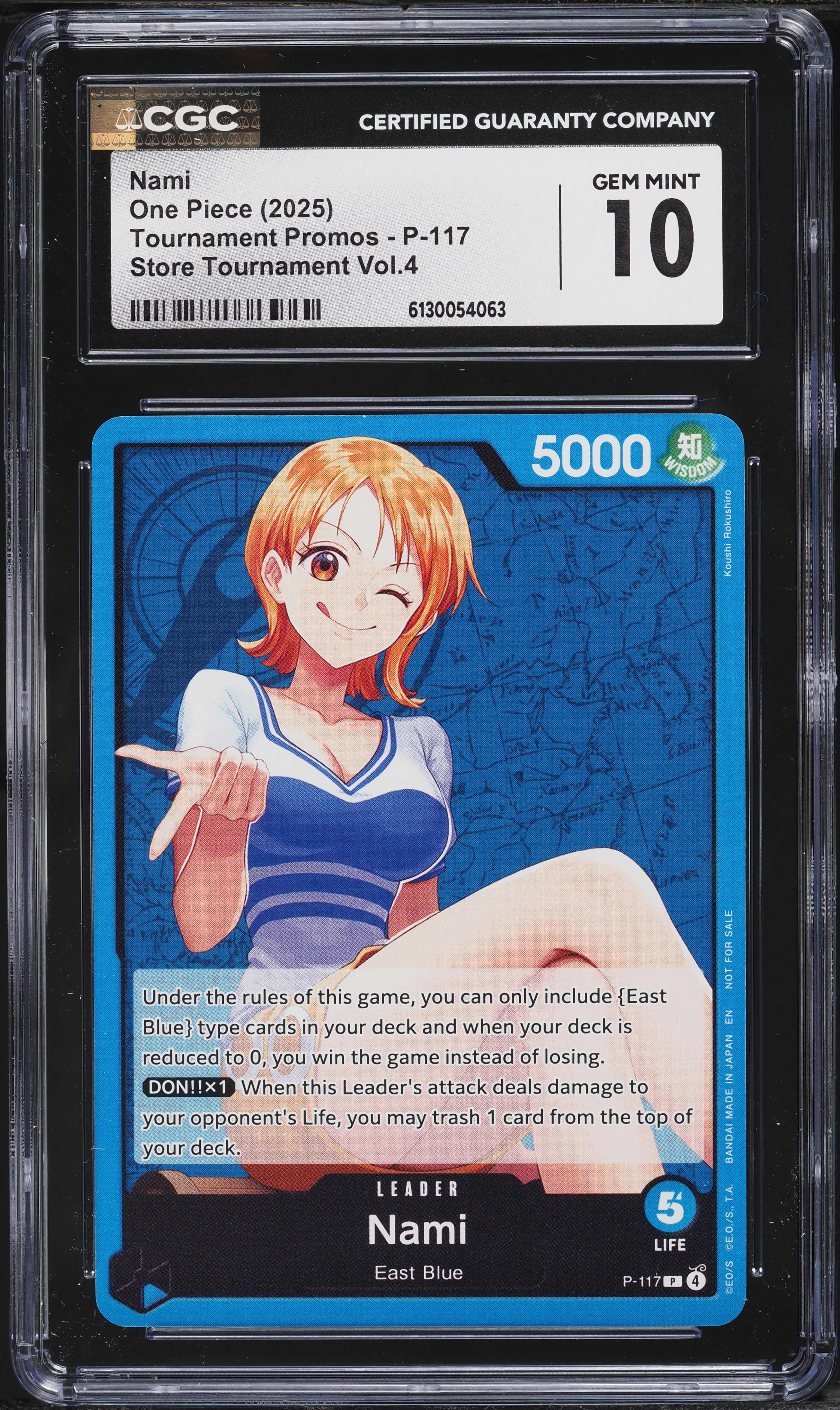 2025 One Piece Tournament Promo Store Volume 4 Leader Nami #P-117 CGC 10 GEM MINT