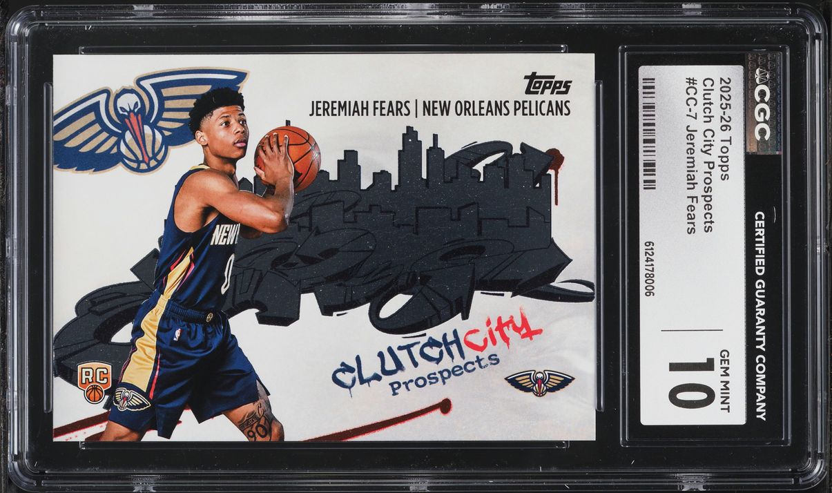 2025 Topps Clutch City Prospects Jeremiah Fears ROOKIE #CC-7 CGC 10 GEM MINT