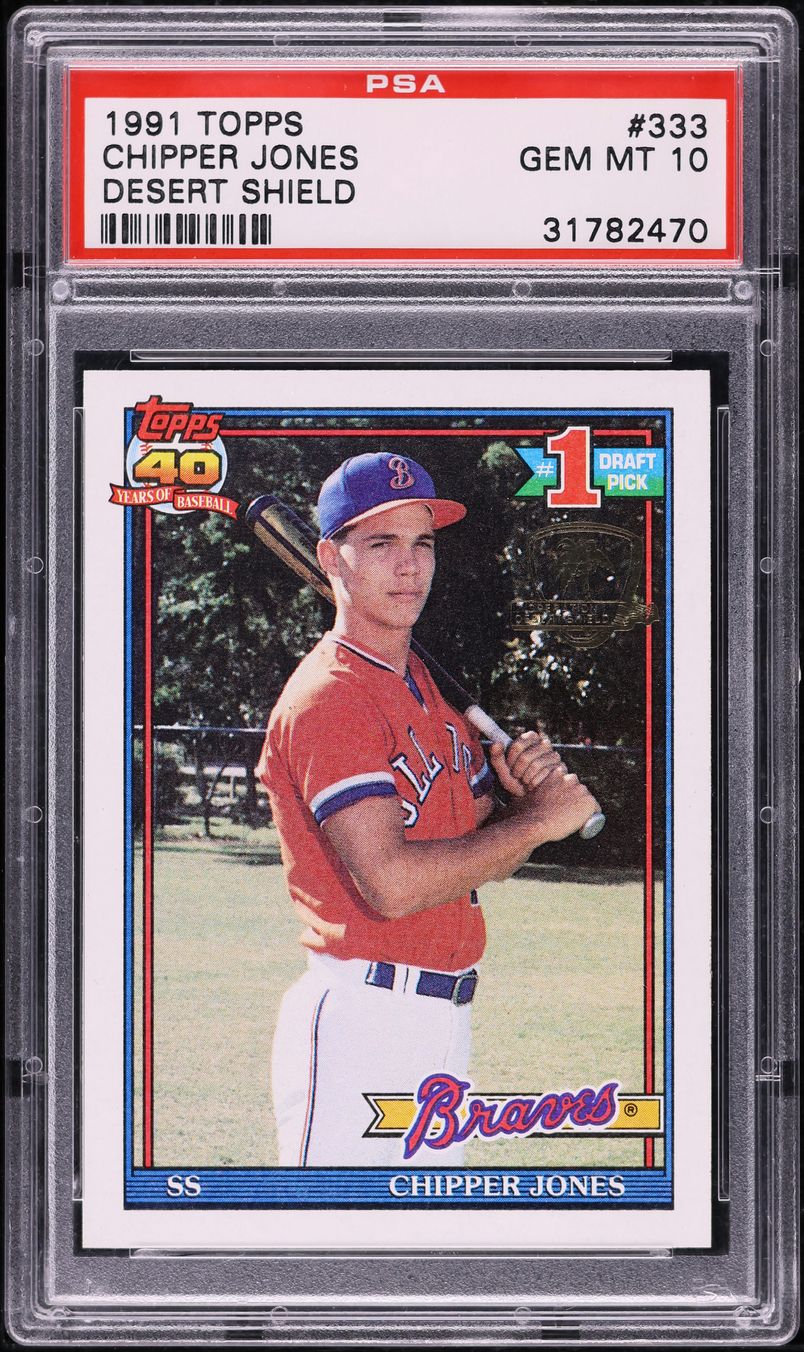 1991 Topps Desert Shield Chipper Jones ROOKIE #333 PSA 10 GEM MINT
