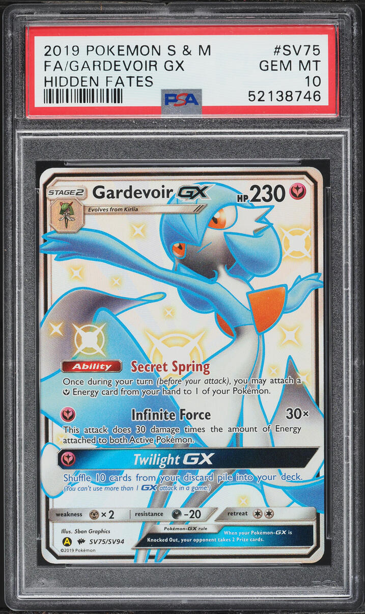 2019 Pokemon Sun & Moon Hidden Fates Full Art Shiny Gardevoir GX #SV75 PSA 10 GEM MINT