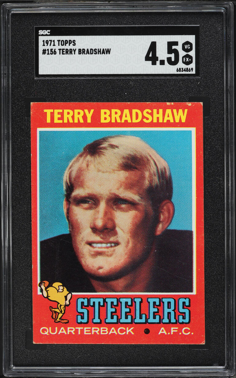 1971 Topps Football Terry Bradshaw ROOKIE #156 SGC 4.5 VGEX+