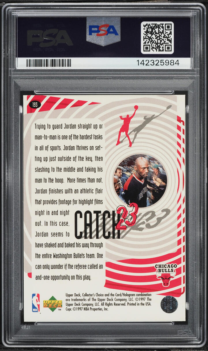 1997 Collector's Choice Catch 23 Michael Jordan #193 PSA 8 NM-MT