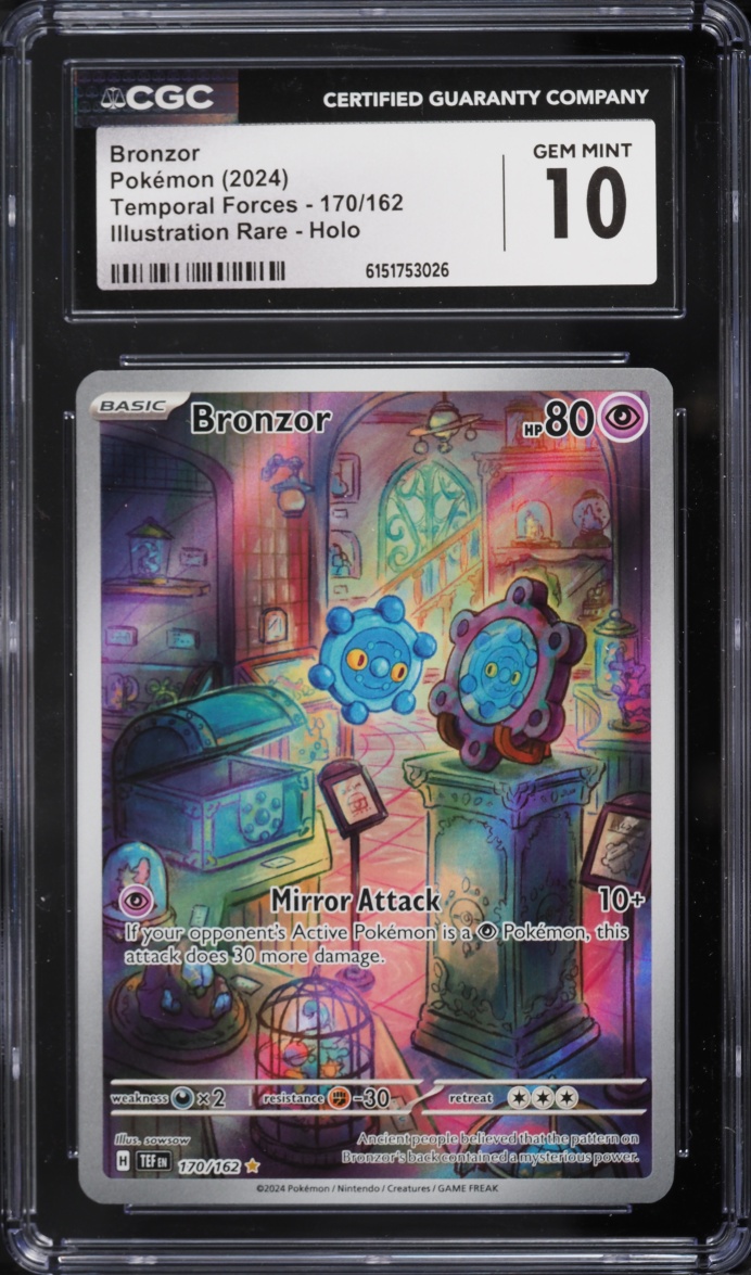 2024 Pokemon Scarlet & Violet Temporal Forces IR Bronzor #170 CGC 10 GEM MINT