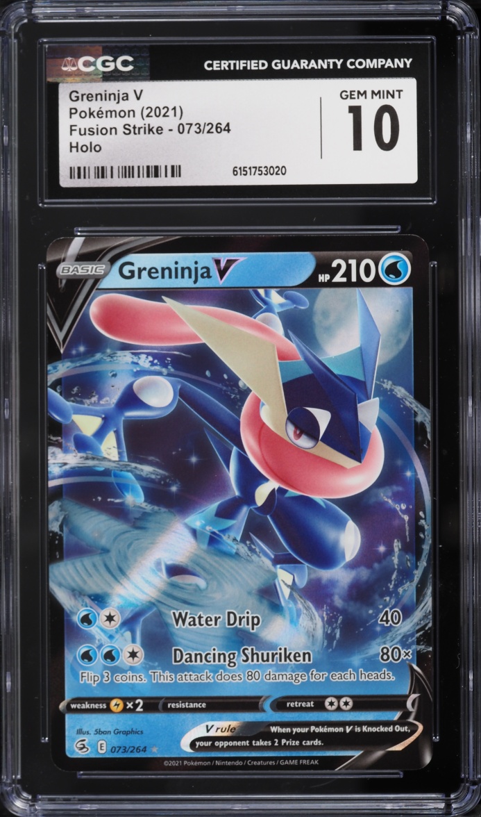 2021 Pokemon Sword & Shield Fusion Strike Holo Greninja V #73 CGC 10 GEM MINT