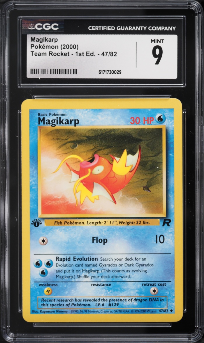 2000 Pokemon Team Rocket 1st Edition Magikarp #47 CGC 9 MINT