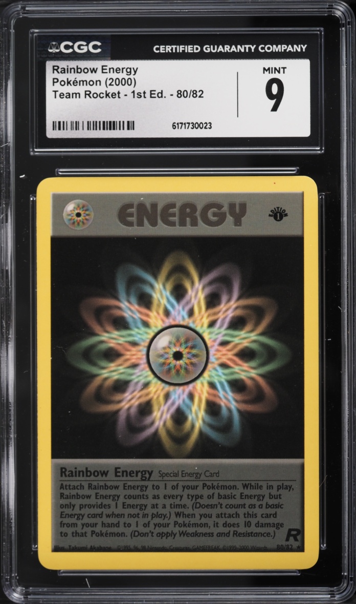 2000 Pokemon Team Rocket 1st Edition Rainbow Energy #80 CGC 9 MINT