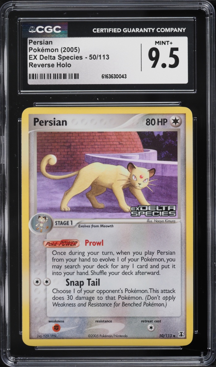 2005 Pokemon EX Delta Species Reverse Holo Persian #50 CGC 9.5 MINT+