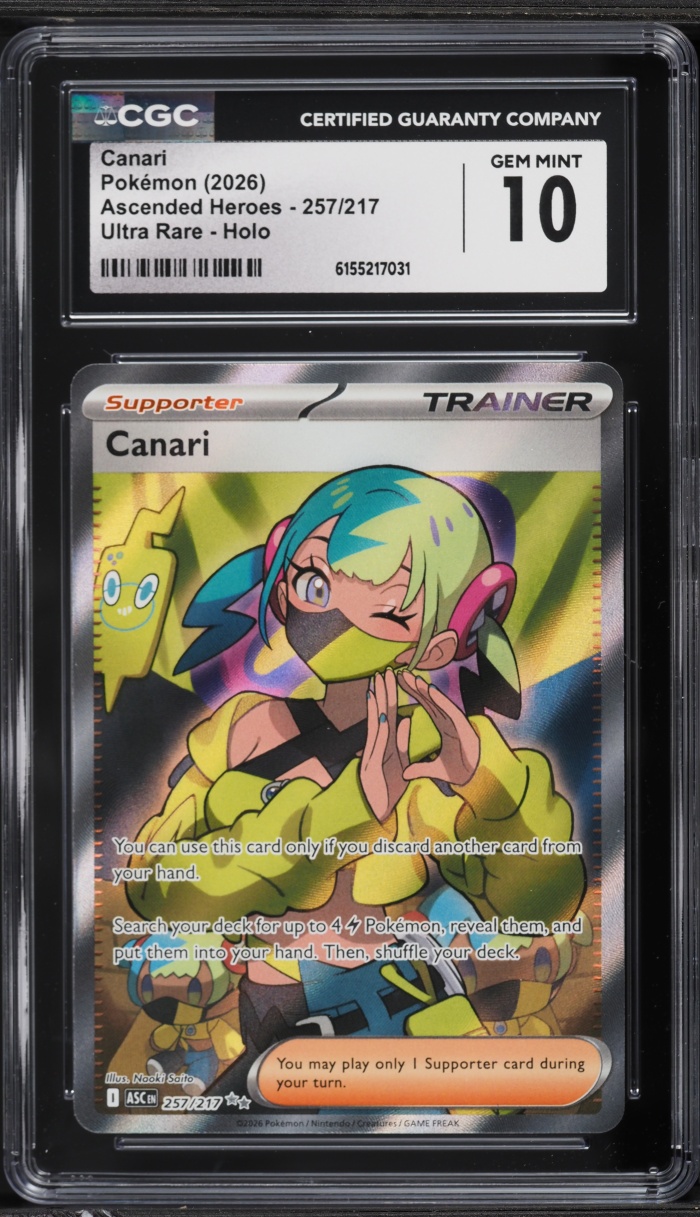2026 Pokemon Mega Evolution Ascended Heroes Full Art Canari #257 CGC 10 GEM MINT