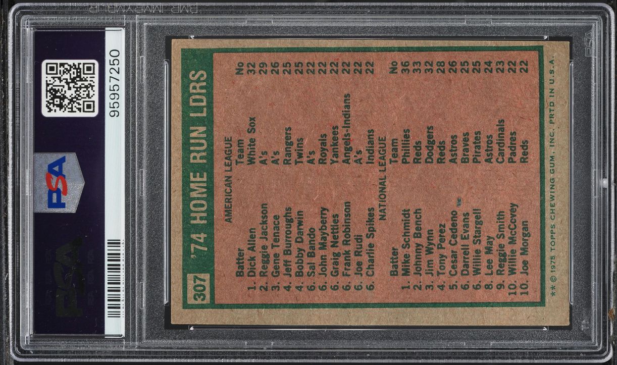 1975 Topps Mike Schmidt & Dick Allen HOME RUN LEADERS #307 PSA 6 EXMT