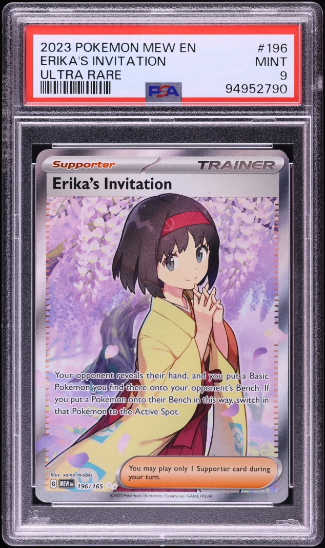 2023 Pokemon Scarlet & Violet 151 Full Art Erika's Invitation #196 PSA 9 MINT