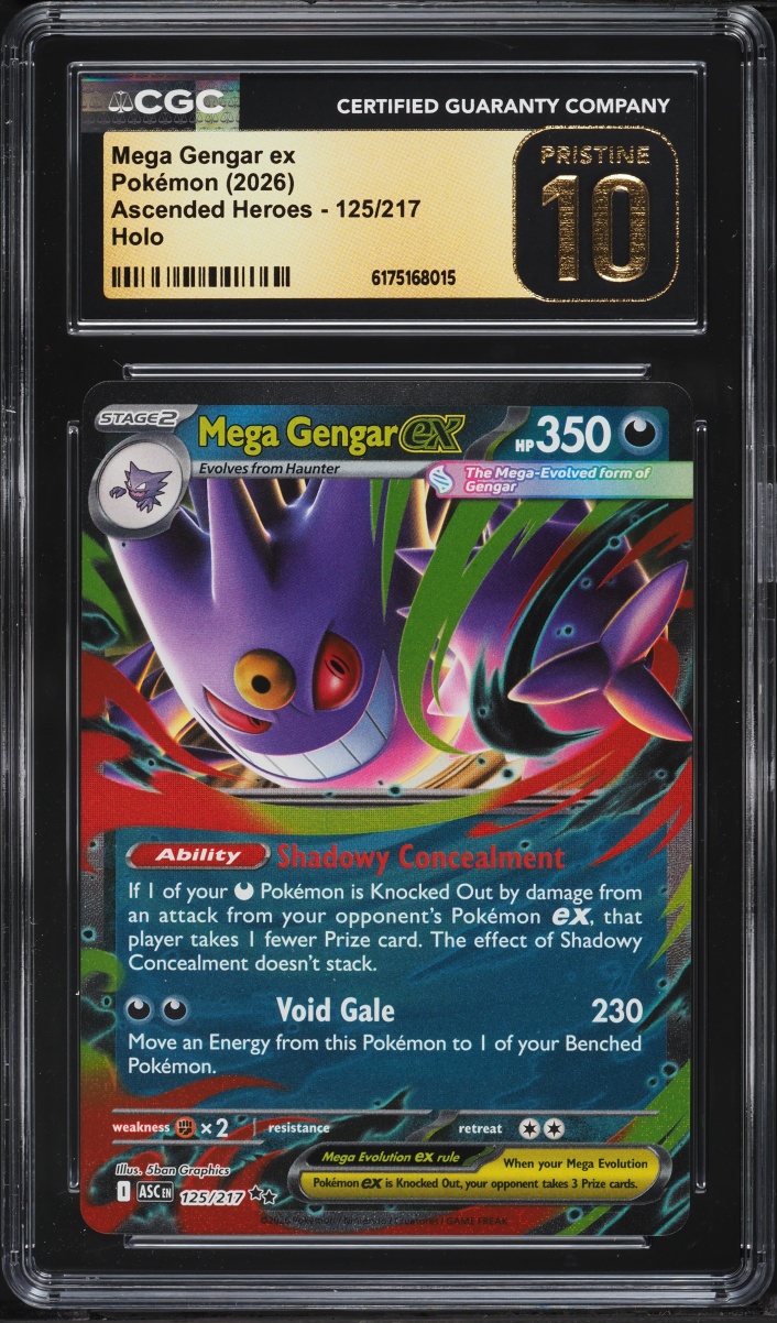 2026 Pokemon Mega Evolution Ascended Heroes Holo Mega Gengar Ex #125 CGC 10 Pristine