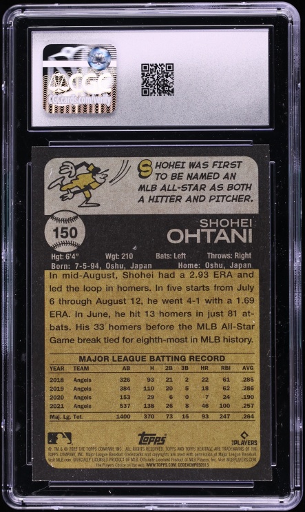 2022 Topps Heritage Shohei Ohtani #150 CGC 9 MINT
