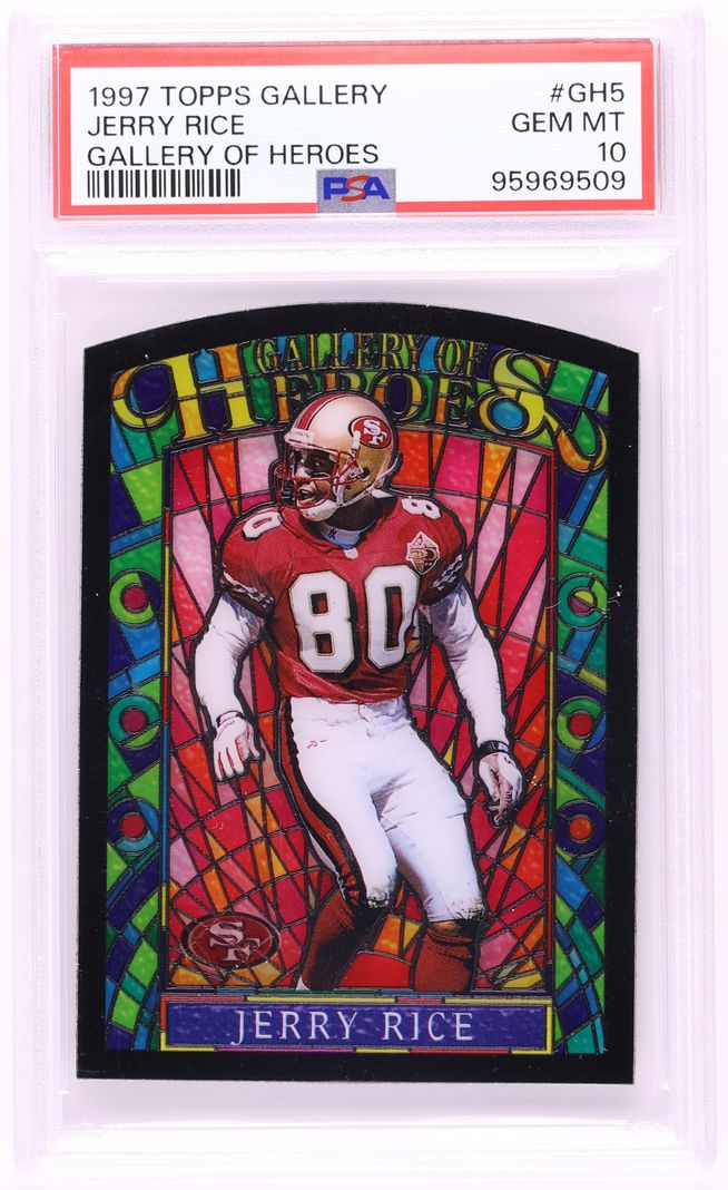 1997 Topps Gallery Of Heroes Die-Cut Jerry Rice #GH5 PSA 10 GEM MINT - Photo 1