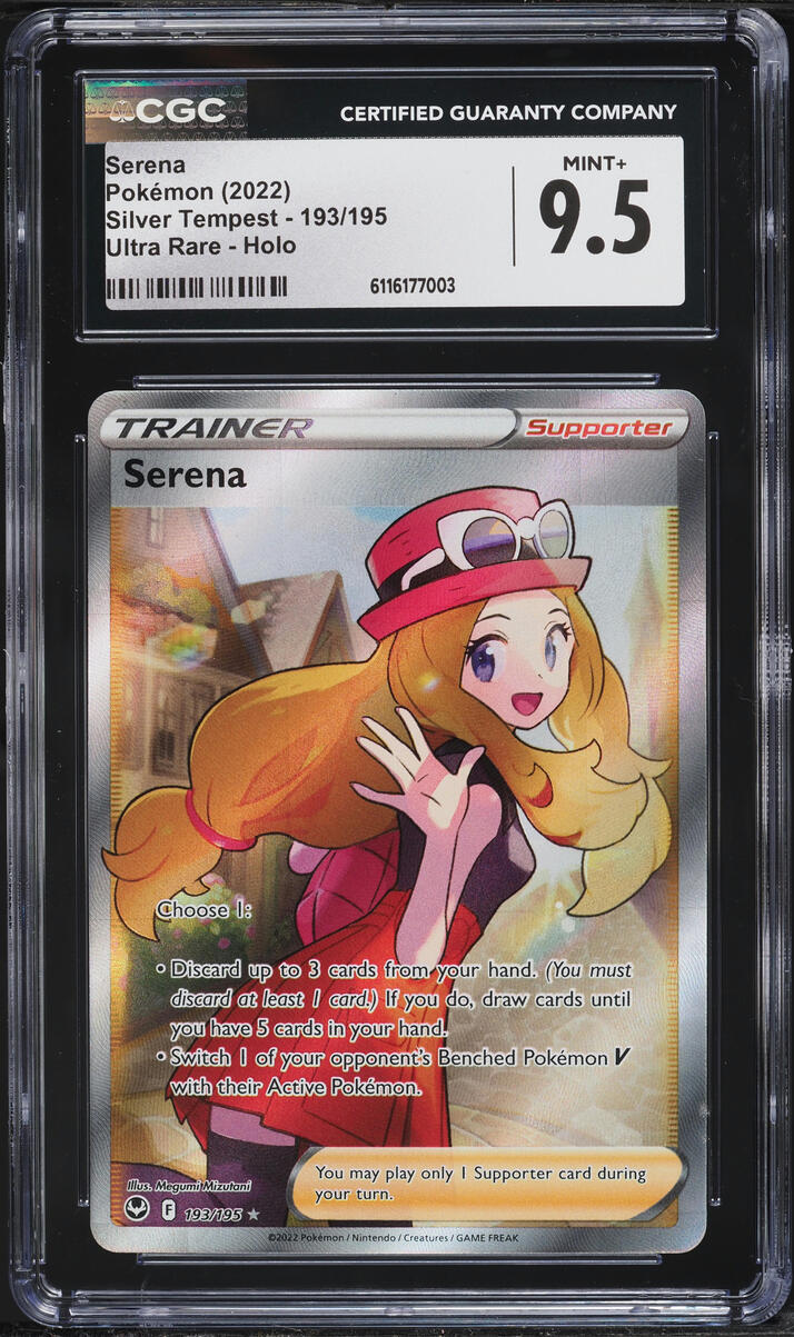 2022 Pokemon Sword & Shield Silver Tempest Full Art Serena #193 CGC 9.5 MINT+