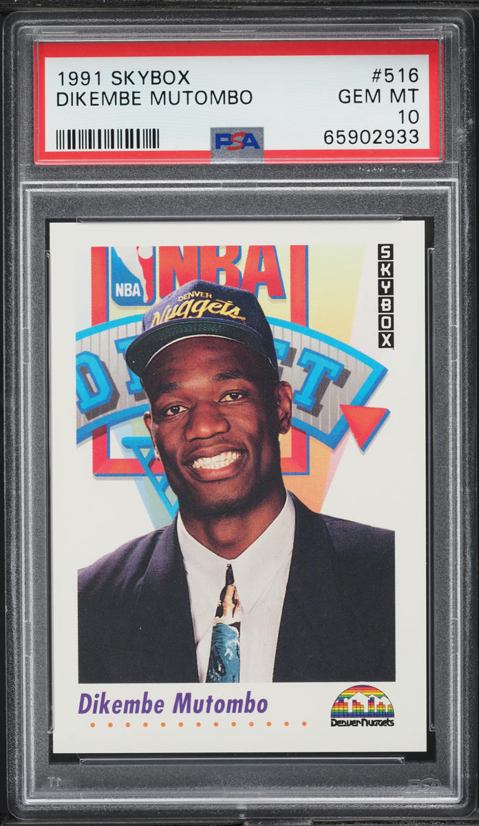 1991 Skybox Basketball Dikembe Mutombo ROOKIE #516 PSA 10 GEM MINT on ...