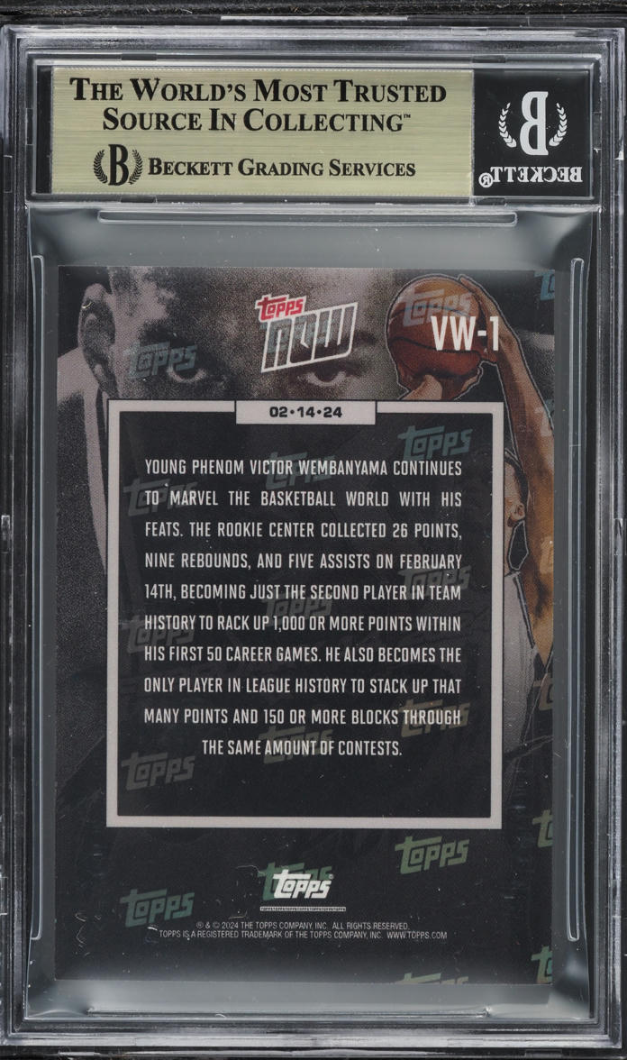 2023 Topps Now Victor Wembanyama ROOKIE #VW-1 BGS 9.5 GEM MINT