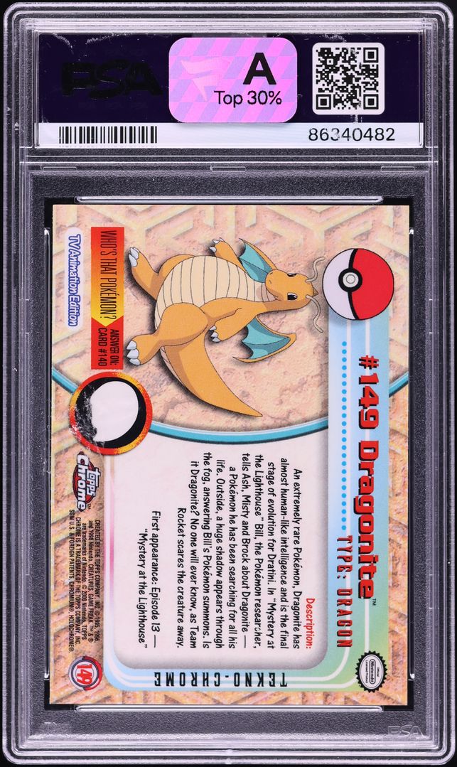 2000 Topps Chrome Pokemon Series 3 Tekno Dragonite #149 PSA 10 GEM MINT