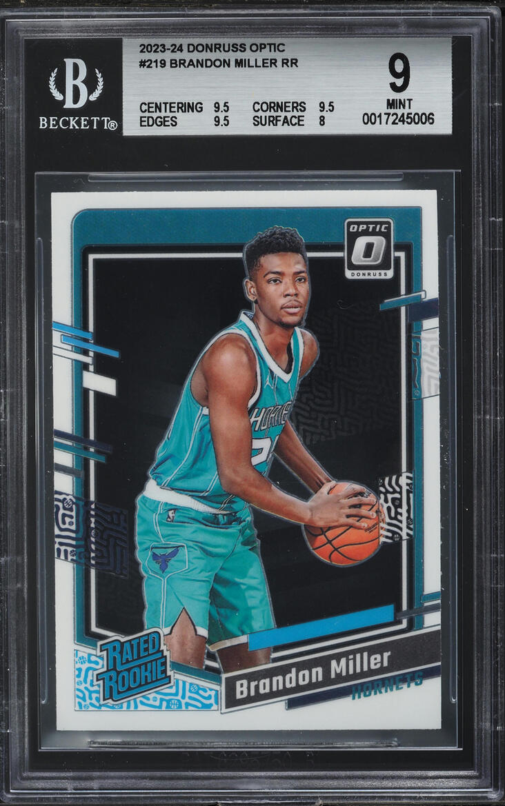 2023 Donruss Optic Brandon Miller ROOKIE #219 BGS 9 MINT
