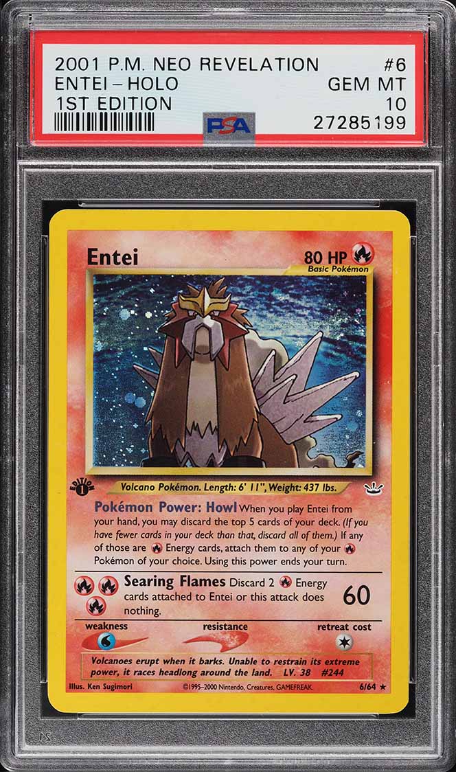 2001 Pokemon Neo Revelation 1st Edition Holo Entei #6 PSA 10 GEM MINT