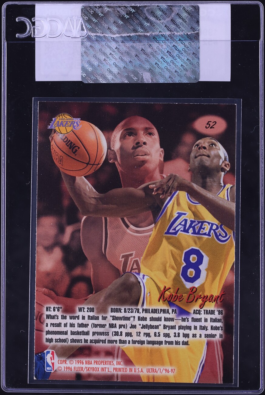 1996 Ultra Basketball Kobe Bryant ROOKIE #52 CGC AUTH