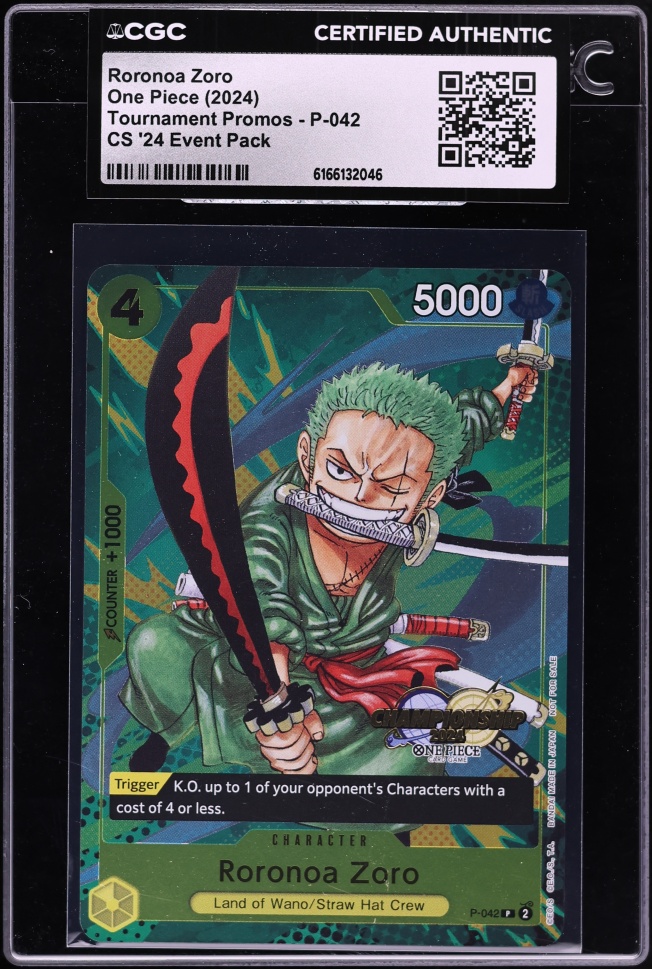 2024 One Piece Tournament Promo Championship '24 Event Pack Alt Art Roronoa Zoro CGC AUTH