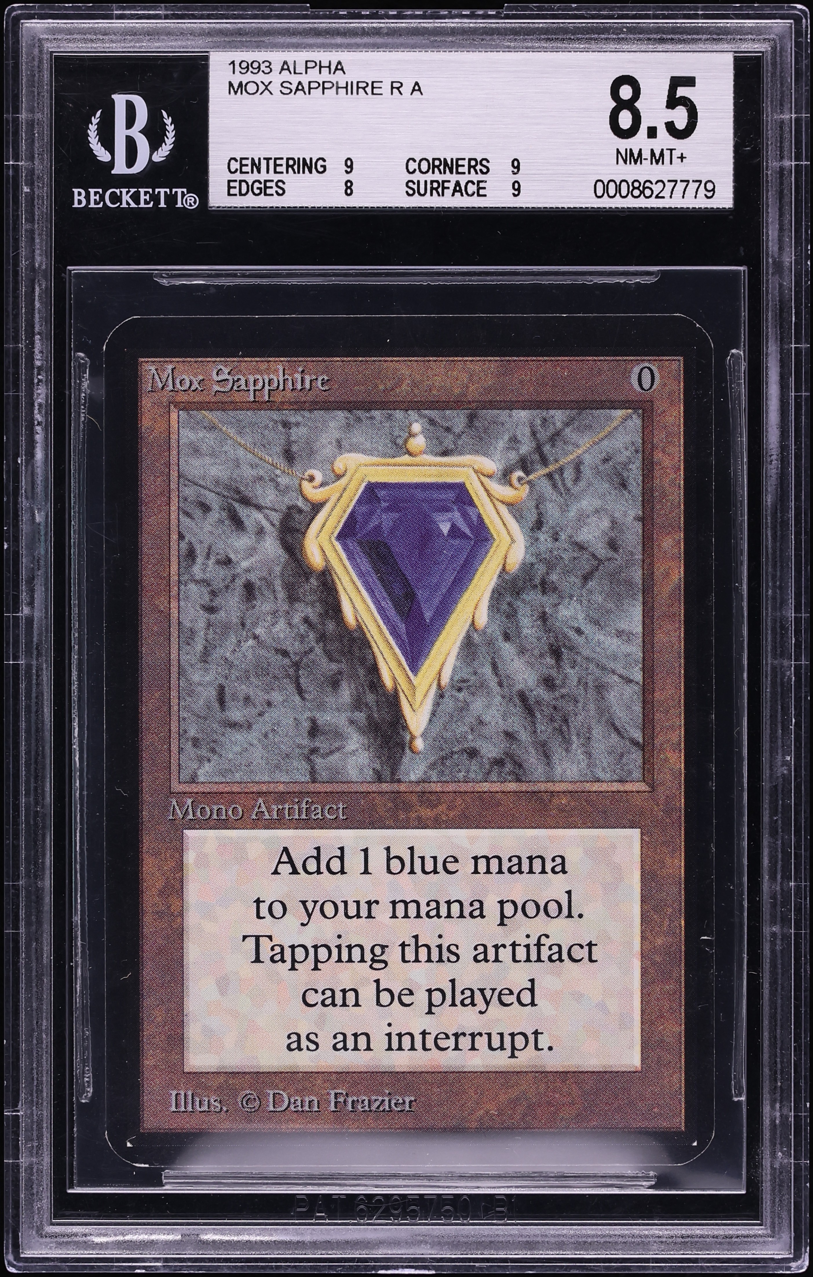 1993 Magic The Gathering MTG Alpha Mox Sapphire BGS 8.5 NM-MT+