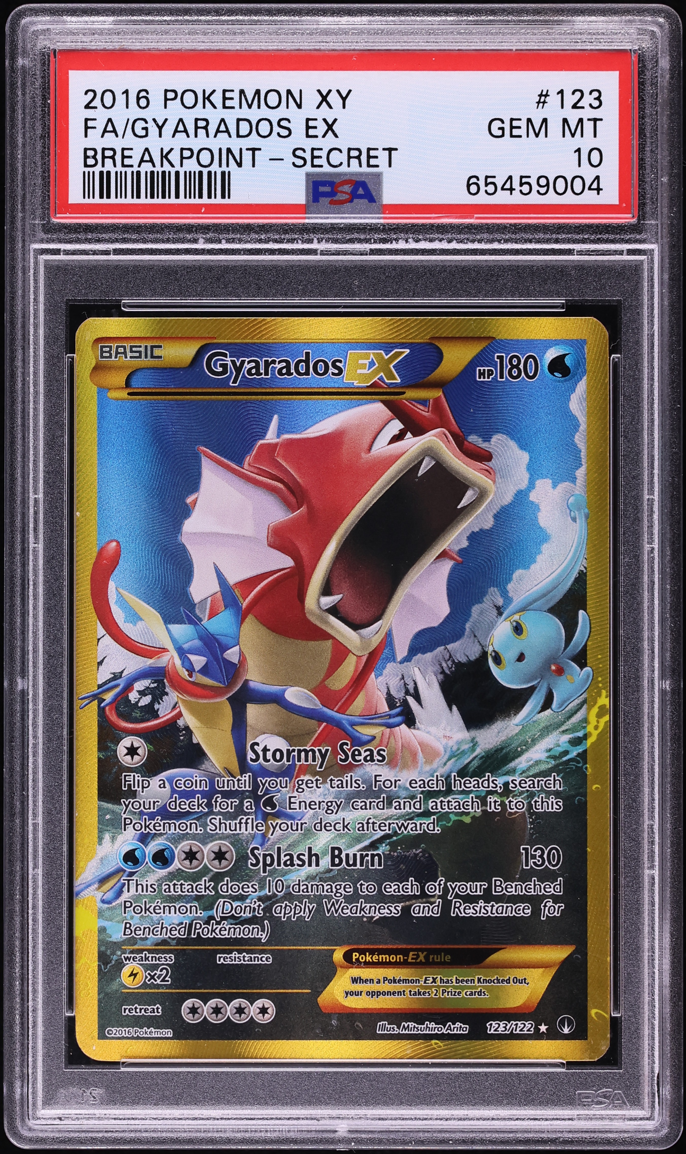 2016 Pokemon XY BREAKpoint SEC Gyarados EX #123 PSA 10 GEM MINT
