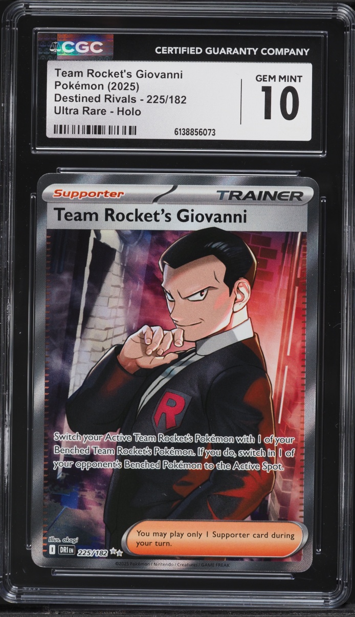 2025 Pokemon Scarlet & Violet Destined Rivals Full Art Team Rocket's Giovanni #225 CGC 10 GEM