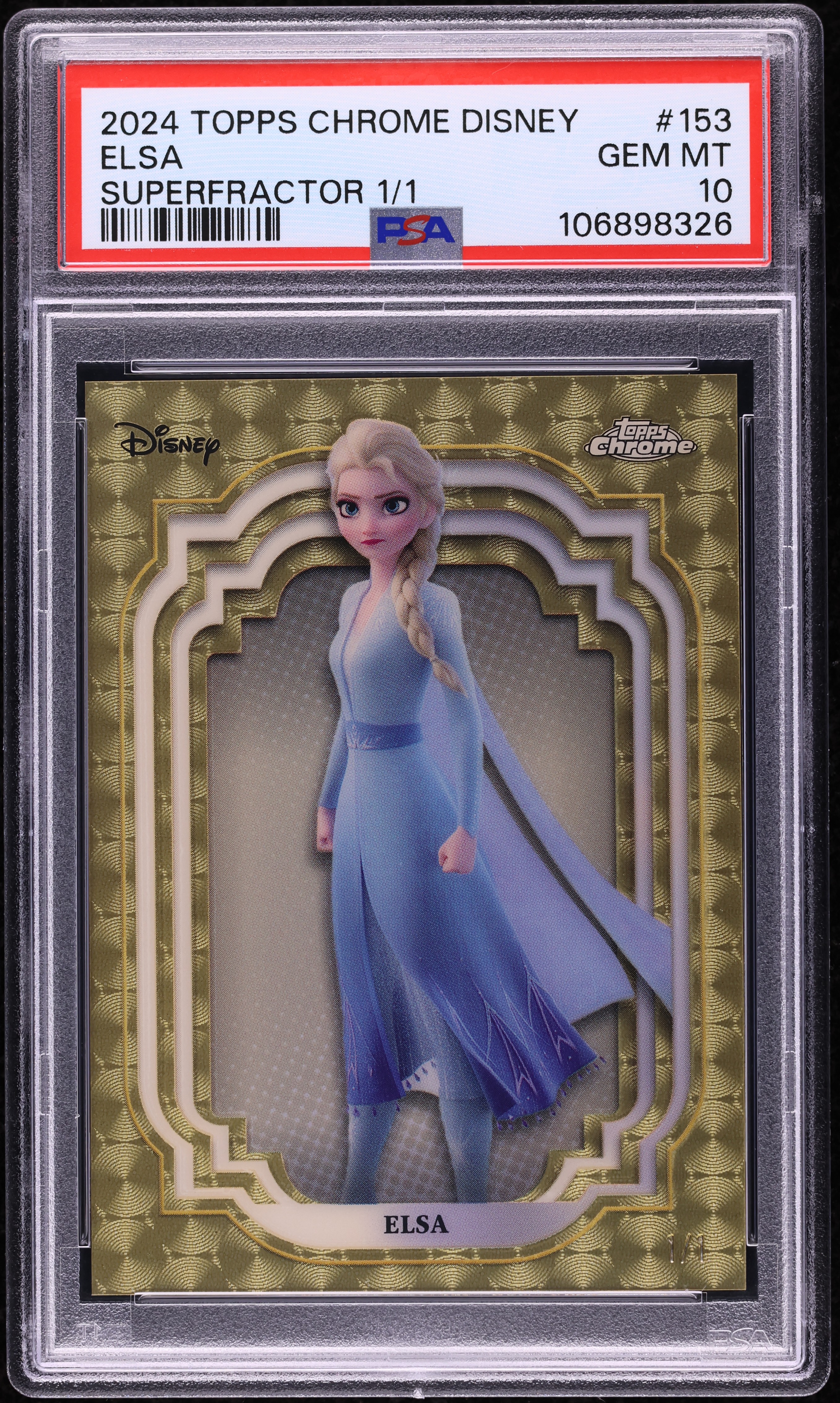 その他 Elsa 2024 Topps Chrome Disney Superfractor Elsa 1/1 #153 PSA 10