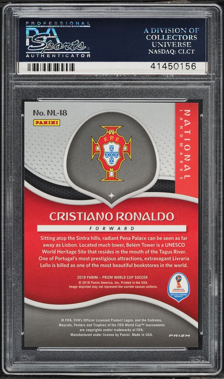 2018 Panini Prizm World Cup National Landmarks Cristiano Ronaldo #NL-18 PSA 10 GEM MINT