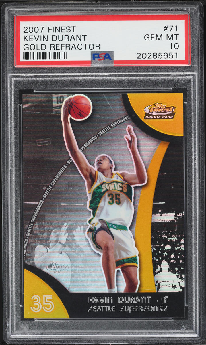 2007 Finest Gold Refractor Kevin Durant ROOKIE /25 #71 PSA 10 GEM MINT