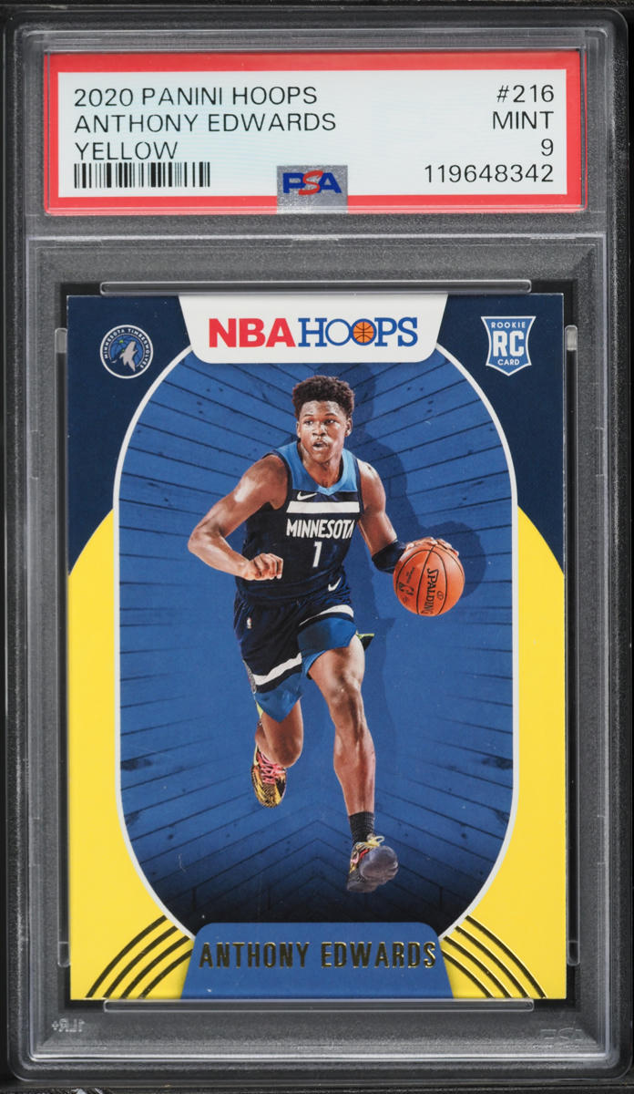 2020 Hoops Yellow Anthony Edwards ROOKIE #216 PSA 9 MINT
