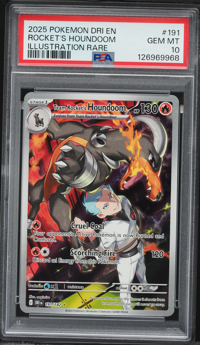 2025 Pokemon Scarlet & Violet Destined Rivals IR Team Rocket's Houndoom #191 PSA 10 GEM MINT