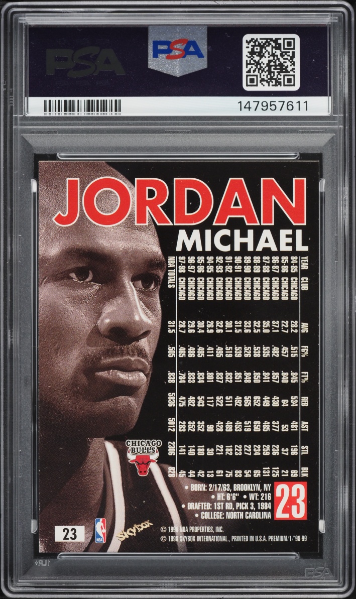 1998 Skybox Premium Michael Jordan #23 PSA 8 NM-MT