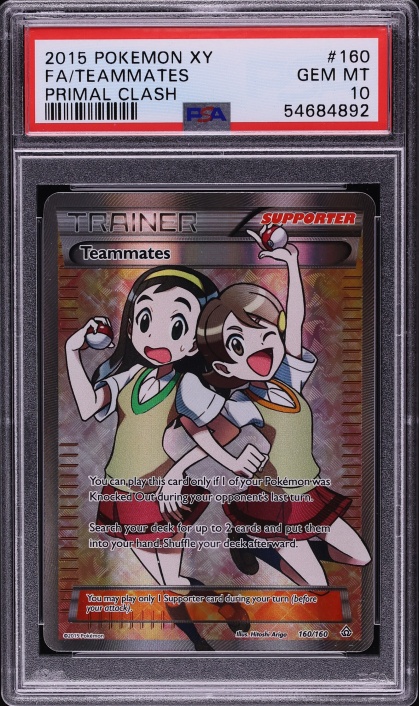2015 Pokemon XY Primal Clash Full Art Teammates #160 PSA 10 GEM MINT